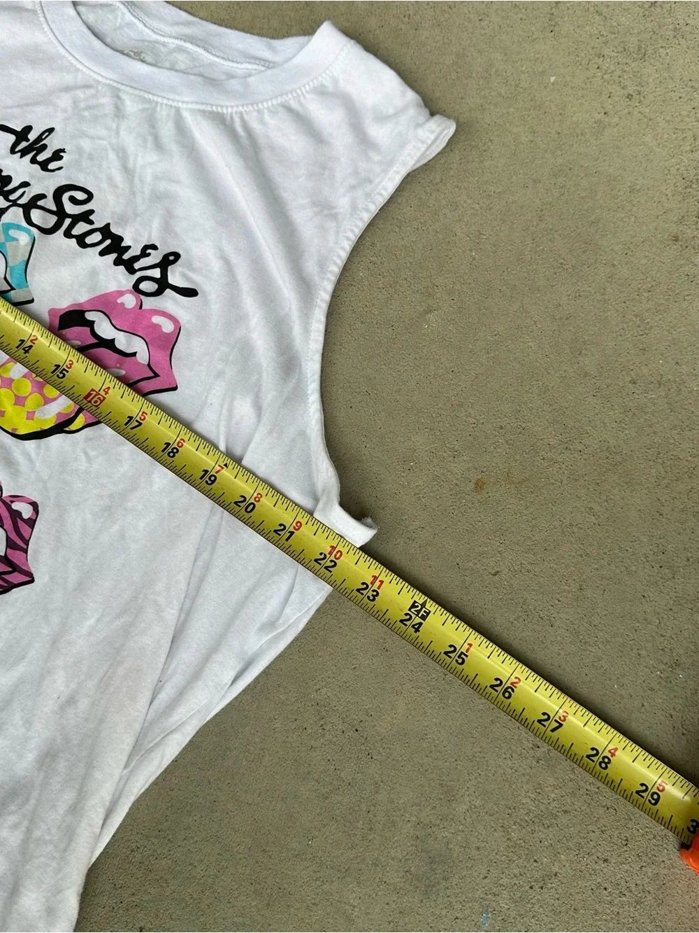 The Rolling Stones White Graphic Muscle Tee on Comfort Colors tank XL